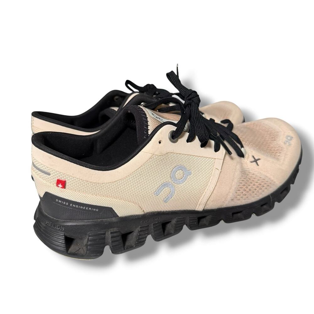 ON Cloud X3 Womens Road Running Shoes Color Fawn/Magnet Size US 8.5